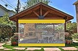 AWSAD Outdoor Vorhänge Wasserdicht mit Ösen Abdeckplane Transparent PergolaBalkonAußenbereich für Gardine Outdoor, Wetterfest, Anpassbar (Color : Yellow, Size : 2.8x1.8m)