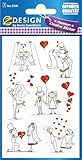 AVERY Zweckform 55181 Papier-Sticker Brautpaar 9 Aufkleber (weiß, schwarz, gold, Dekosticker, selbstklebend, Gastgeschenk, Einladung, Hochzeitskarte, Hochzeit, Geschenke, Fotoalbum, Gästebuch)