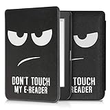 kwmobile Klapphülle kompatibel mit Tolino Page 2 Hülle - eReader Case - Don't Touch My E-Reader Weiß Schw