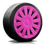 Eight Tec Handelsagentur (Farbe & Größe wählbar!) 13 Zoll Radkappen AGAT (Pink) passend für Fast alle Fahrzeugtypen (universal)