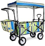 Picknick-Trolley, tragbar, faltbar, für den Strand, Picknick, Camping, mit Seitentasche und Getränkehaltern, für Einkäufe