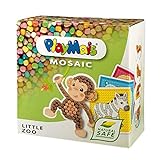 PlayMais Mosaic Little Zoo Kreativ-Set zum Basteln für Kinder ab 3 Jahren | Über 2.300 Stück & 6 Mosaik Klebebilder mit Zootieren | Fördert Kreativität & Feinmotorik | Natürliches Spielzeug