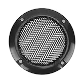 Lautsprechergitter, schlagfeste Audio-Mesh-Grills mit hoher Härte, 4 Stück, 2 Zoll zur Modifikation(Schwarz)