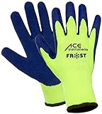 3 Paar ACE Frost Winter-Arbeitshandschuhe - Kälte-Schutz-Handschuhe für die Arbeit - EN 388/511 - Neongelb/Blau - 10/XL
