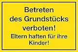 Metafranc Hinweisschild 'Betreten des Grundstücks verboten!' - 250 x 150 mm /Beschilderung /Verbotsschild /Zutrittsverbot /Privatgrundstück /Grundstückskennzeichnung /Gewerbekennzeichnung / 500100