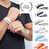 Aura Design Armband für Damen & Herren | Grau & Weiß | Sportarmband | Silikonarmband | Fitness Armband | 4 Armbänder