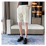 LEIGE Männer Shorts Koreaner Stil Sommer Kurze Anzug Hosen Unisex Kleidung Feste dünne regelmäßige Fit-Shorts Mann (Color : A, Size : M code)