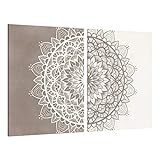 Bilderwelten Leinwand-Bild 2-teilig - Mandala Illustration Shabby 2X 80x60cm Recycled Canvas