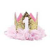 COUXILY 1 Stk Geburtstag - krone Stirnbänder Baby Birthday Tiara Mädchen Glänzend Krone Geschenksets Haarband (CR01)