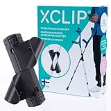 XCLIP Krückenhalter zum Mitnehmen für unterwegs - Halterung zum Abstellen von Krücken Gehhilfen Gehstützen Unterarmstützen oder Gehstöcken - X Krückenhalterung für Senioren