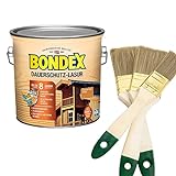 Bondex Dauerschutz-Lasur 2,50l und 4,00l (inkl. Nordje Pinsel-Set 3-teilig) (2,5L, Oregon Pine)