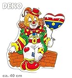 KarnevalsTeufel Wandbild Mini-Clown, Höhe ca. 40 cm, Wand-Deko, Dekoration