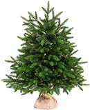 eveXmas 65cm Künstlicher Weihnachtsbaum, Tannenbaum Onyx Klassik Grün, 67 Zweige 100% PE-Spitzen, inklusive ständer sackleinen
