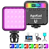 AgoKud LED Videoleuchte mit Eingebautem Akku, Mini Dimmbare Videolicht 3200K-5600K, Kamera Licht Dauerlicht, Klein Tragbar Mini Fotolampe für DSLR Camcorder Smartphone