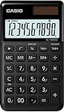 CASIO Taschenrechner SL-1000SC, 10-stellig, stylische Farben, Steuerberechnung, Aluminiumfront, Solar-/Batteriebetrieb