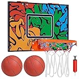 Yaheetech Mini Basketballkorb Mobile Basketballanlage für Tür Basketballkorb mit 1 Handpumpe & 2 Basketbälle Basketballring Backboard