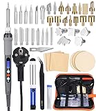 ZOESCI Brandmalerei Lötkolben Set,60W 220V LCD Brandmalkolben Einstellbare Temperatur200-450℃ Pyrographie-Tipps,für Holz,Leder Gravieren,DIY Kunst,Schweißen,Skulptur Holzbrandmalerei