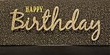 Perleberg Geburtstagskarte Lettering Surprise - Happy Birthday, schwarzgold - 11 x 22