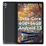 UIVY Android 13 Tablet, 8GB RAM 128GB ROM 10 Inch Tablets, Octa-Core Processor, Bluetooth, 5000mAh Battery, 5MP + 8MP Dual Camera (Black)