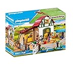 PLAYMOBIL Country 6927 Pony Farm with 2 lockable stable boxes and Storage Loft, Toys for Ages 5+