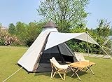 Großes Space Tower Bell Tipi-Zelt für Familien-Campingzelte für 3–4 Personen, doppelschichtiges, leichtes, wasserdichtes Tipi-Pyramidenzelt