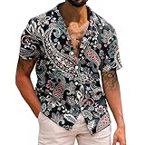 Hawaii Hemd Männer Sommer Shirt Casual Button Down Herren Kurzarm Hawaiihemd Hawaii-Print Diverse Ananas Palmen Blumen