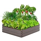 N/A Hochbeet Set für Gemüse Blumen Garten Pflanzer Braun