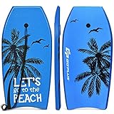 COSTWAY Bodyboard, Schwimmbrett Schwimmboard, Surfbrett Kinder und Erwachsene, Surfboard, Sup-Board 104x51x6cm (Blau und schwarz)