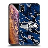 Head Case Designs Offiziell Zugelassen NFL Camou Seattle Seahawks Logo Soft Gel Handyhülle Hülle Huelle kompatibel mit Apple iPhone XR