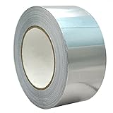 25m x 50mm Aluminiumband Aluminium Klebeband Aluminiumklebebänder selbstklebend, 1 Rolle in silber
