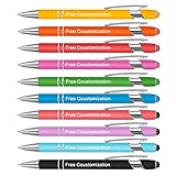 Kugelschreiber mit Gravur，OXYEFEI Personalisierbarer Metall Stifte für Männer Frauen,Personalisierte Geschenke für Geburtstage, Promotionen 10 Stück(Farbe)