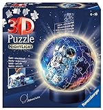 Ravensburger 3D Puzzle 11264 - Nachtlicht Puzzle-Ball Astronauten im Weltall - 72 Teile - ab 6 Jahren, LED Nachttischlampe mit Klatsch-Mechanismus