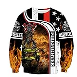 LCSZDDYYDS Feuerwehrmann 3D-gedruckter Hoodie Herren- und Frauen-Strickjacke Hoodie-Sweatshirt Zip Pullover Casual Jacket Trainingsanzüge (Color : C, Size : 6XL)
