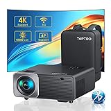 Beamer, Full HD 1080P TOPTRO TR22 Heimkino 4K Beamer, 10000 Lumen 5G WiFi Bluetooth Projektor 4P/4D Trapezkorrektur LED Video Beamer Kompatibel mit Smartphone/TV Stick/PS5/PPT,50% Zoom
