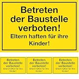 Metafranc Hinweisschild 'Betreten der Baustelle verboten!' - 400 x 250 mm/Beschilderung/Verbotsschild/Zutrittsverbot/Privatgrundstück/Baustellenkennzeichnung/Gewerbekennzeichnung / 500470
