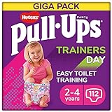 Huggies Pull-Ups Trainingshose für Mädchen, Windelhose für Töpfchentraining, Größe 6, Größe 7, 2–4 Jahre, 112 Stück (4 Packungen x 28)
