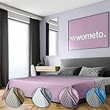 WOMETO Tagesdecke 220x240 cm OekoTex - Microfaser-Bezug rosa grau wattiert gesteppt Wende-Design XXL Sofa Couch Bett Bettüberwurf rosa