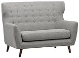 Amazon Marke - Rivet Hawthorne Modernes, getuftetes Zweisitzer-Sofa im Stil der 1950er Jahre, B 145 cm, Silber