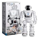 YCOO 88071 Programm A BOT X by Silverlit, Ferngesteuerter Roboter, programmierbar, Ton- und Lichteffekte, Bewegungssensoren, multidirektionale Steuerung, Reichweite 1m, 40 cm, weiß, ab 5 Jahren