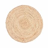 MARRAKESCH Teppich rund 60 cm handgeflochten aus Jute | Boho runder Juteteppich Abril Beige Natur