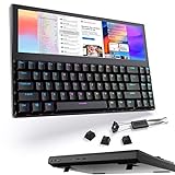 Kwumsy K2 Mechanische Gaming Tastatur mit Touchscreen,Tragbare multifunktionale gaming Tastatur,71 Tasten RGB-LED Hintergrundbeleuchtung kompakte N-Key,Plug-and-Play für Windows Mac (US-Layout QWERTY)
