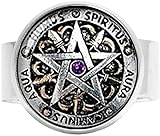 Wiccan Pentagramm-Schutzschmuck, schwarzer Magik-, heidnischen Pentagrammschmuck, Charm-Ring, Vintage-Kunst, Fotoschmuck