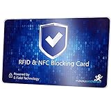 MakakaOnTheRun DEKRA + EMV gepr. RFID Blocker Karte 360° RFID Schutz Störsender Elektronik - NFC Blocker Karte - Schutzkarte für Geldbörse groß - Schutzkarte gegen Datenklau - RFID Blocker Card