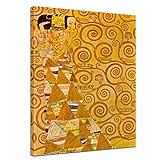 Bilderdepot24 Bild auf Leinwand | Gustav Klimt - Die Erwartung in 50x70 cm als Wandbild | Wand-deko Dekoration Wohnung alte Meister | NEU-180206-50x70-erw