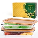 Grünhirsch [NEU 2022] 5 in 1 Aufschnittbox Stapelbar aus Glas 1.6L - [2er Set] Wurstbox Kühlschrank - Perfekt als Frischhaltedosen, Auflaufform mit Deckel, Wurstbehälter, Käseglocke, Aufschnittdosen