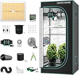 MARS HYDRO TS1000 Growzelt Komplettset Led Grow Tent Kit LED Grow Light Grow Lampe 80X80X160cm Indoor Grow Set mit 4' Belüftung