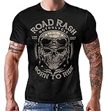 GASOLINE BANDIT Original Biker Racer Herren T-Shirt: Road Rash - Born to Ride - Für M