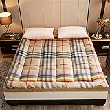 ZDYLM Japanische Tatami Boden Matratze, verdicken 14cm Faltbare Roll Up Weiche Tatami-Bodenmatratze Schlafsaal Schlafunterlage für Erwachsene Kinder,Camel,120X200cm(47X78IN)