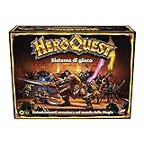 Hasbro Gaming - Avalon Hill, Heroquest, Adventurspiel Fantasy im Dungeon Crawler Stil mit über 65 Miniaturen, ab 14 Jahren in Su, für 2-5 Spieler (italienische Version), F2847803, Mehrfarbig