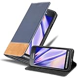 Cadorabo Hülle für Samsung Galaxy XCover 3 in DUNKEL BLAU BRAUN - Handyhülle mit Magnetverschluss, Standfunktion und Kartenfach - Case Cover Schutzhülle Etui Tasche Book Klapp Style